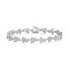 18ct White Gold Round Brilliant 2.25ct Diamond Leaf Cluster Bracelet - Exclusive to CH