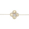 18ct Yellow Gold 0.20ct Round Brilliant Textured Flower Diamond Bracelet