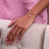 9ct Yellow Gold Round Brilliant 0.25ct Diamond Stationed Flower Bracelet