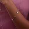 9ct Yellow Gold Round Brilliant 0.25ct Diamond Stationed Flower Bracelet
