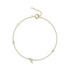 9ct Yellow Gold Round Brilliant 0.11ct Diamond Initial A Bracelet