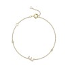 9ct Yellow Gold Round Brilliant 0.11ct Diamond Initial E Bracelet