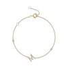 9ct Yellow Gold Round Brilliant 0.13ct Diamond Initial M Bracelet