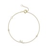 9ct Yellow Gold Round Brilliant 0.10ct Diamond Initial F Bracelet