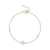 9ct Yellow Gold Round Brilliant 0.12ct Diamond Initial N Bracelet