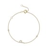9ct Yellow Gold Round Brilliant 0.10ct Diamond Initial P Bracelet