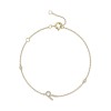 9ct Yellow Gold Round Brilliant 0.12ct Diamond Initial R Bracelet