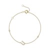 9ct Yellow Gold Round Brilliant 0.11ct Diamond Initial U Bracelet