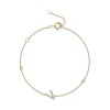 9ct Yellow Gold Round Brilliant 0.10ct Diamond Initial V Bracelet