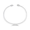 18ct White Gold Pear Emerald & Brilliant Cut 1.08ct Diamond Crossover Bangle