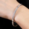 18ct White Gold Round Brilliant 1.00ct Diamond Double Row Bangle
