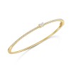 18ct Yellow Gold Emerald and Round Brilliant 0.57ct Diamond Bangle