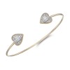18ct Yellow Gold Mixed Cut 0.63ct Diamond Heart Cluster Bangle