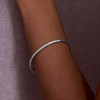 9ct White Gold Round Brilliant 0.75ct Diamond Off Set Line Bangle