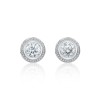 18ct White Gold Brilliant Cut 2.60ct Diamond Halo Stud Earrings