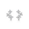 9ct White Gold Brilliant Cut 1.38ct Diamond Flower Cluster Earrings