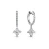 9ct White Gold Brilliant Cut Diamond 0.88ct Cluster Hoop Earrings 