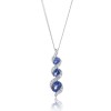 9ct White Gold 0.94ct Oval Cut Sapphire & Diamond Pendant