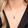 9ct White Gold 0.94ct Oval Cut Sapphire & Diamond Pendant