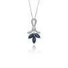 9ct White Gold Marquise Cut 0.18ct Diamond and Sapphire Pendant