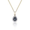 9ct Yellow Gold 0.04ct Diamond and Sapphire Halo Pendant