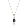 9ct Yellow Gold Diamond and 0.06 Sapphire Pendant