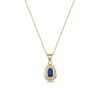 9ct Yellow Gold 0.50ct Oval Sapphire & Diamond Halo Pendant
