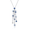 18ct White Gold Brilliant Diamond 0.70ct and Sapphire 1.48ct Rub Over Pendant 1