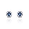9ct White Gold 0.20ct Sapphire and 0.10ct Diamond Halo Earrings