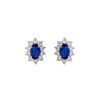 18ct White Gold 0.95ct Oval Cut Sapphire and Diamond Earrings