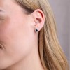 18ct White Gold Oval Cut Sapphire with Diamond Halo Earrings 2.15ct