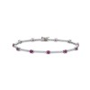 9ct White Gold Diamond 0.54ct and Ruby 1.10ct Bracelet