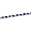 9ct White Gold 3.90ct Round Brilliant Sapphire and 0.15ct Diamond Bracelet