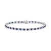 9ct White Gold 3.90ct Round Brilliant Sapphire and 0.15ct Diamond Bracelet