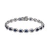 18ct White Gold Oval Cut Sapphire 10.88 Diamond Halo Bracelet