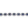 18ct White Gold Oval Cut Sapphire 10.88 Diamond Halo Bracelet