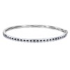 18ct White Gold Round Brilliant Blue Sapphire 0.50ct and Diamond Bangle
