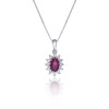 9ct White Gold Ruby and Diamond Halo Pendant