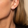9ct White Gold Ruby and Diamond Halo Earrings