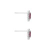 9ct White Gold Diamond 0.17ct and Ruby Halo Earrings