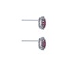 9ct White Gold Diamond 0.23ct and Ruby Halo Earrings