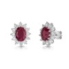 18ct White Gold Oval 2.80ct Ruby and 0.94ct Diamond Earrings