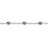 9ct White Gold Diamond 0.54ct and Ruby 1.10ct Bracelet