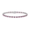 9ct White Gold Ruby and 0.15ct Diamond Bracelet
