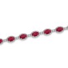 9ct White Gold 5.40ct Oval Cut Ruby and 1.00ct Diamond Cluster Bracelet