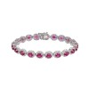 18ct White Gold Oval Cut Ruby and Diamond 16.05ct Halo Bracelet