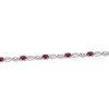 18ct White Gold Oval Cut Ruby 3.00ct and Diamond Cluster Bracelet