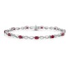 18ct White Gold Oval Cut Ruby 3.00ct and Diamond Cluster Bracelet