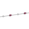 18ct White Gold Pear Cut Ruby 1.35ct and Diamond Bezel Set Bracelet