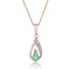 9ct Yellow Gold Pear Shape Emerald and 0.003ct Round Brilliant Diamond Loop Pendant